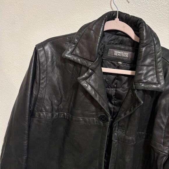 Men's Kenneth Cole Reaction 100% Leather Jacket XL - Picture 3 of 10